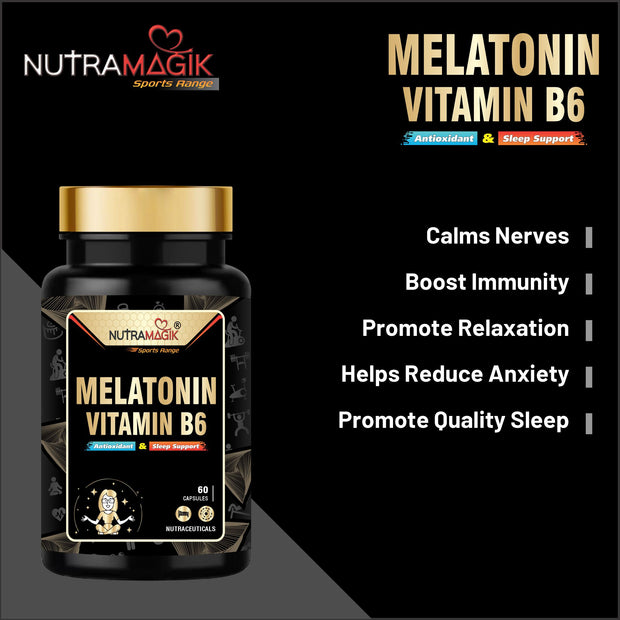 Melatonin 10mg with  Vitamin B6 and Valerian Root Extract (Tagar) for Sleep Support  -60 Capsules