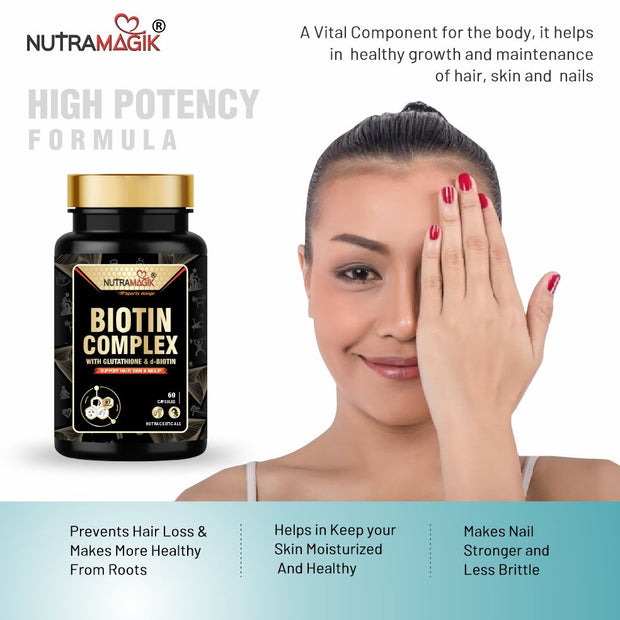 Biotin Complex for Hair Skin,Nails & Joint Health- 30 Capsules