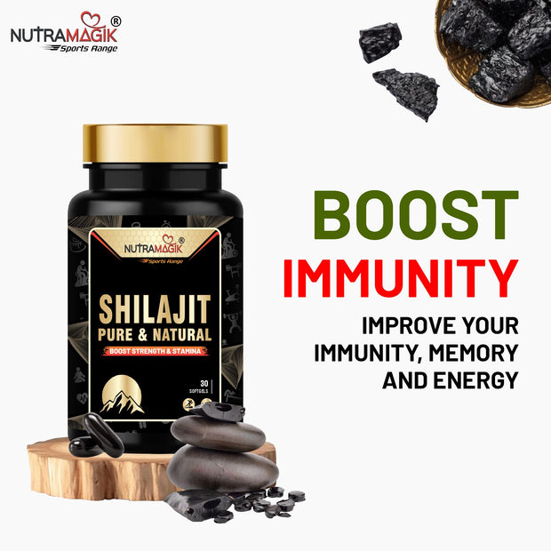 Shilajit Pure and Natural Shilajit for Strength,Stamina and Energy- 30 Capsules