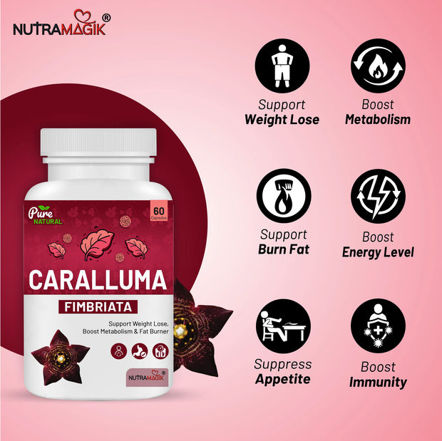 Nutramagik Caralluma Fimbriata: Support Weight Loss, Boost Metabolism & Fat Burner - 60 Capsules