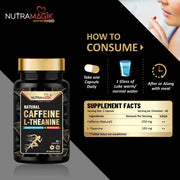 Natural Caffeine Plus L-Theanine for Weight loss and Immunity, Support Energy and Focus -60 Capsules