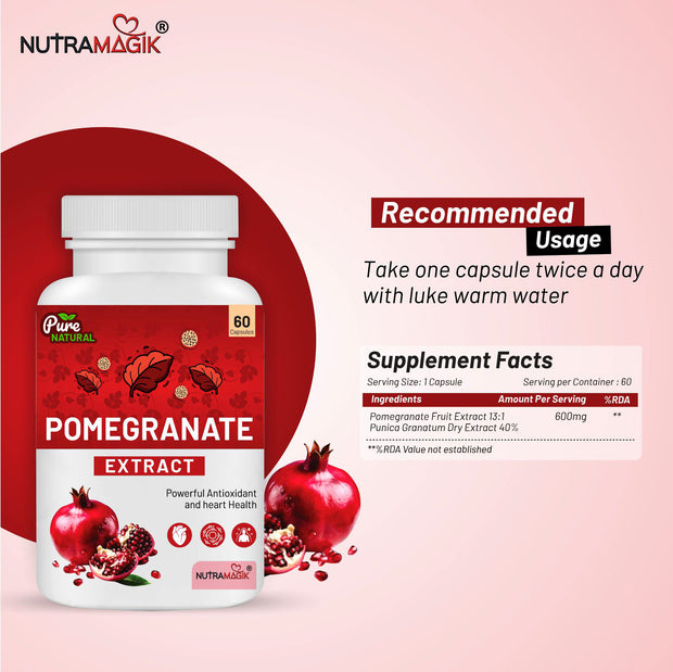 Pomegranate Fruit Extract Rich Anti-oxidants for Healthy Body -60 capsules