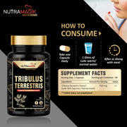 Tribulus Terrestris Gokshura Natural Testo Booster, Increase Stamina,Energy,Endurance -60 Capsules