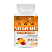 Natural Vitamin C with Acerola Cherry, Rosehip Extract with Zinc-60 Capsule