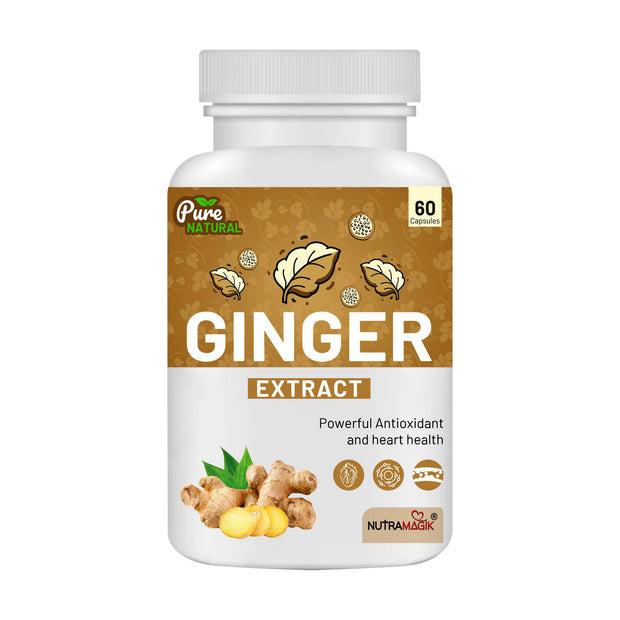 Ginger Extract for Improved Immunity & Overall Wellness | Anti-Inflammatory & Anti-Oxidant-60 Capsules