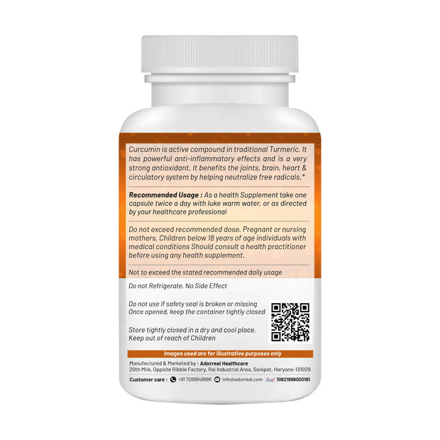 95% Curcumin with Ginger and Piperine Extract -60 capsules